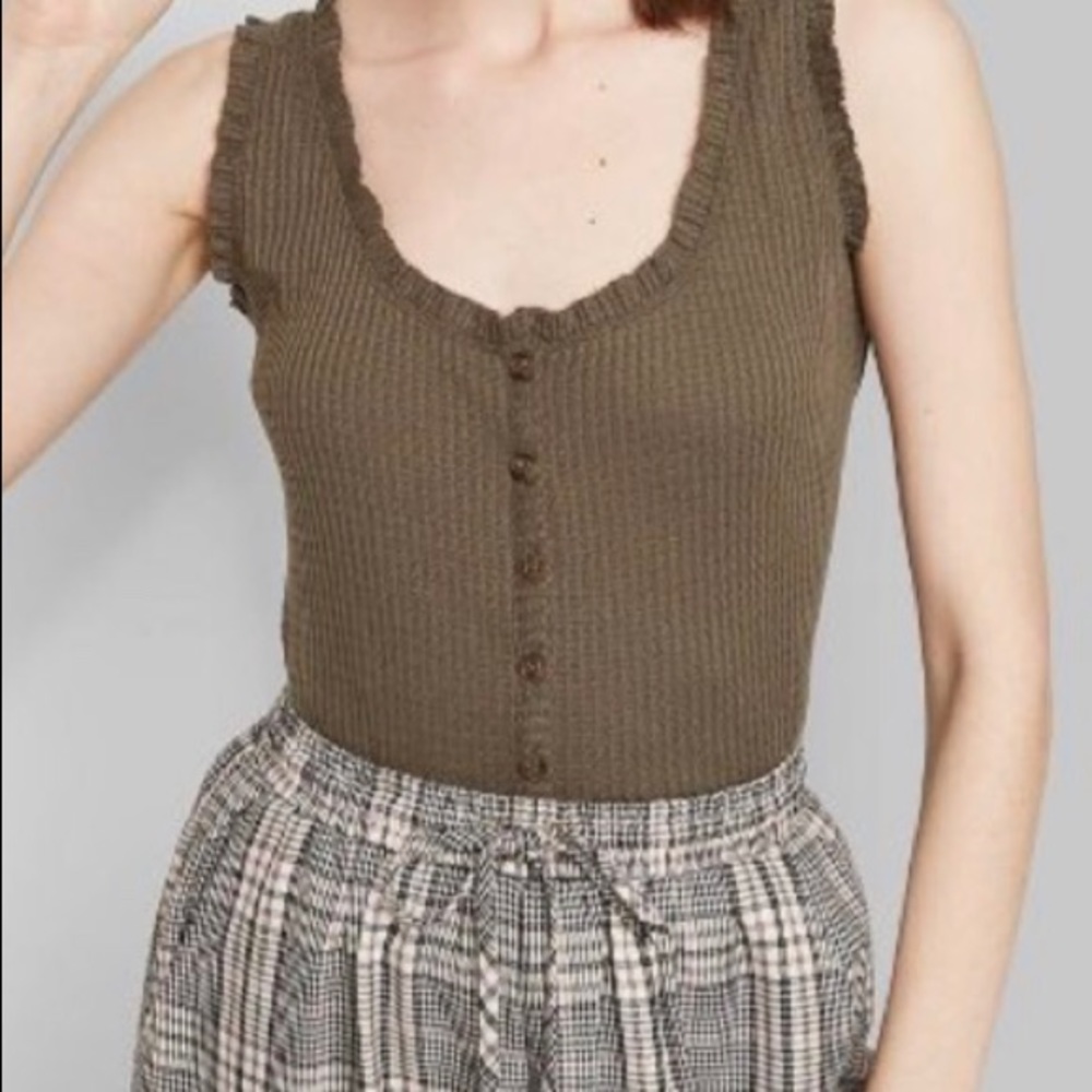 Olive green tank top